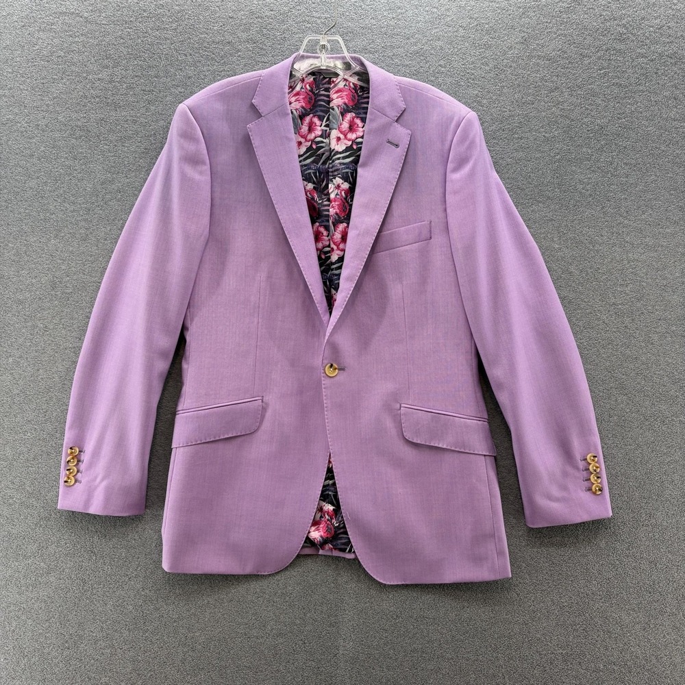 Indochino Blazer Mens 40 Purple Wool Yaletown Suit Jacket Preppy Derby